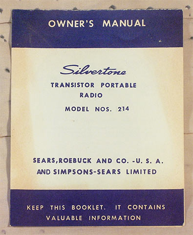 Silvertone 214 manual