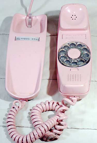Western Electric Trimline, pink rotary dial